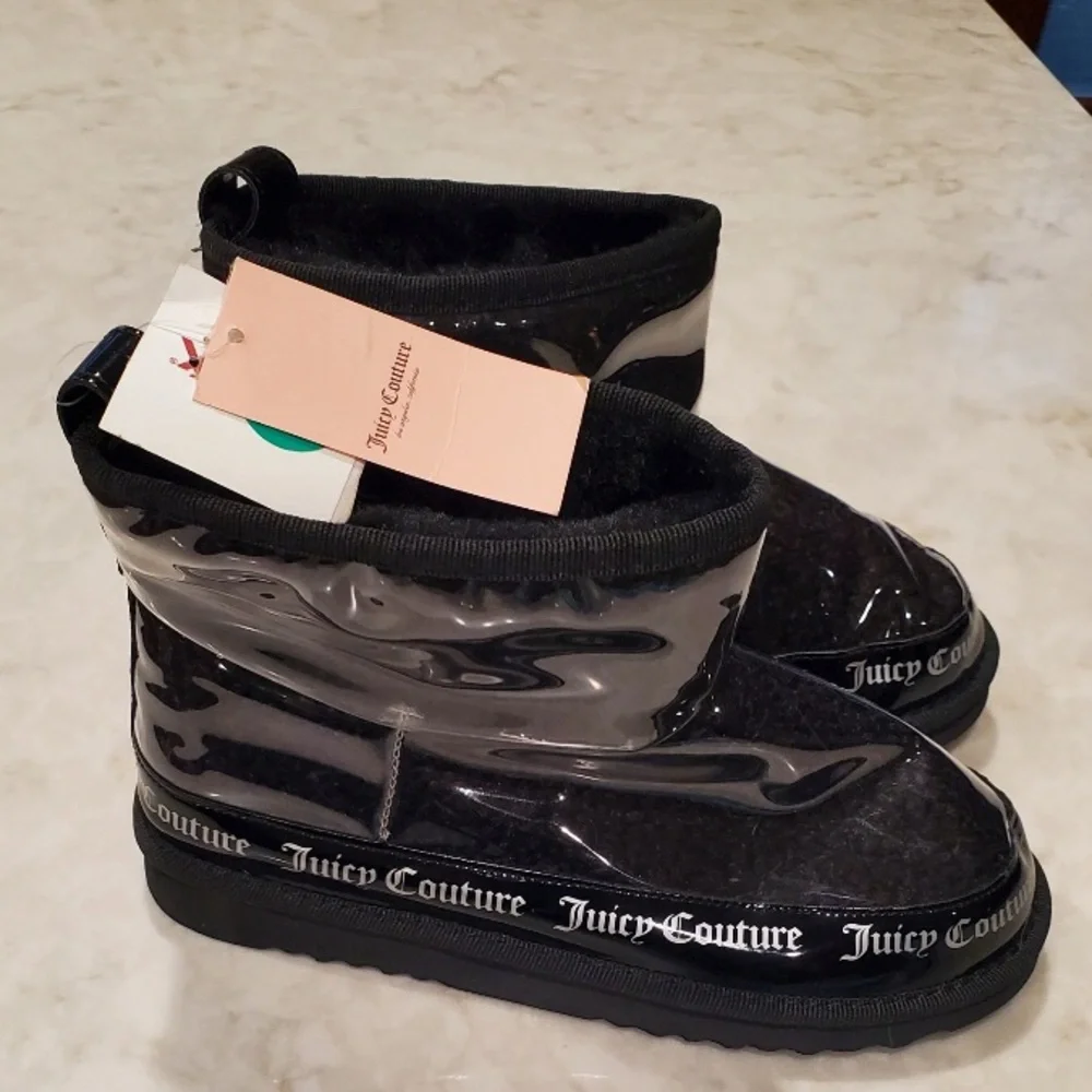 NWT Juicy Couture Klash Winter Boots Faux Fur Lined Sz 8 Black Y2K